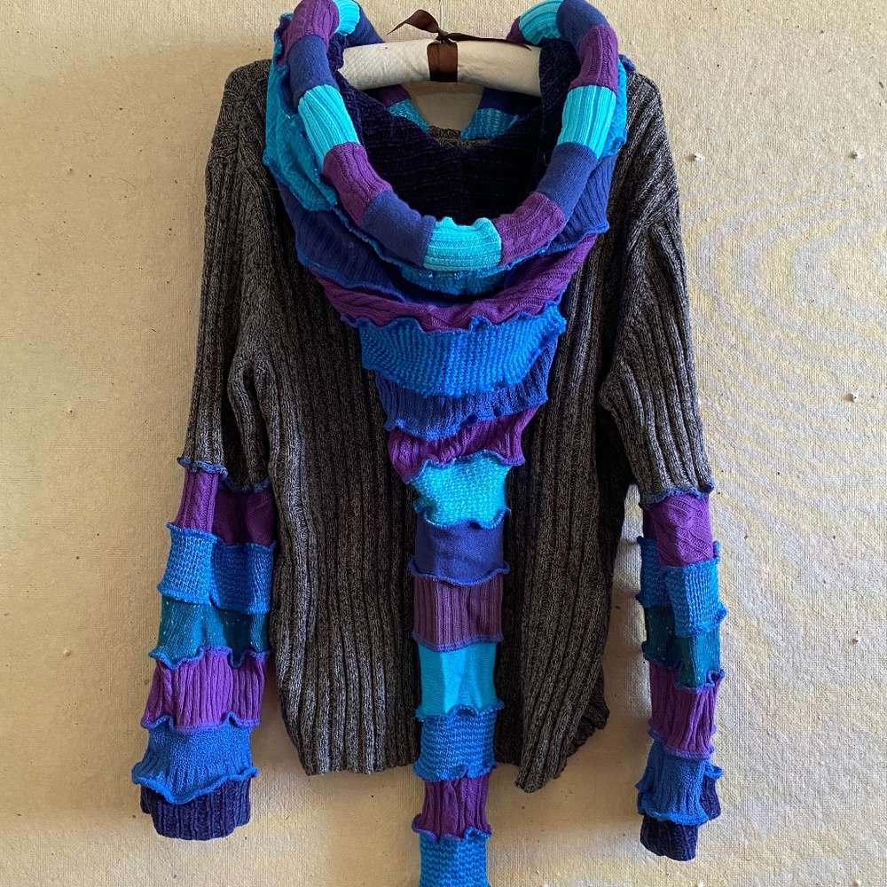 Enlightened Platypus Upcycled Handmade Elf Hoodie